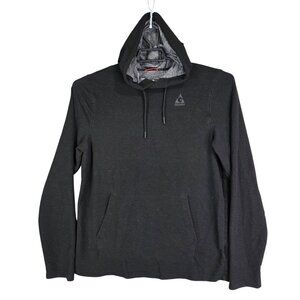 Mens Black Gerry Hoodie Sweatshirt Drawstring Long Sleeve Rayon Blend Size M